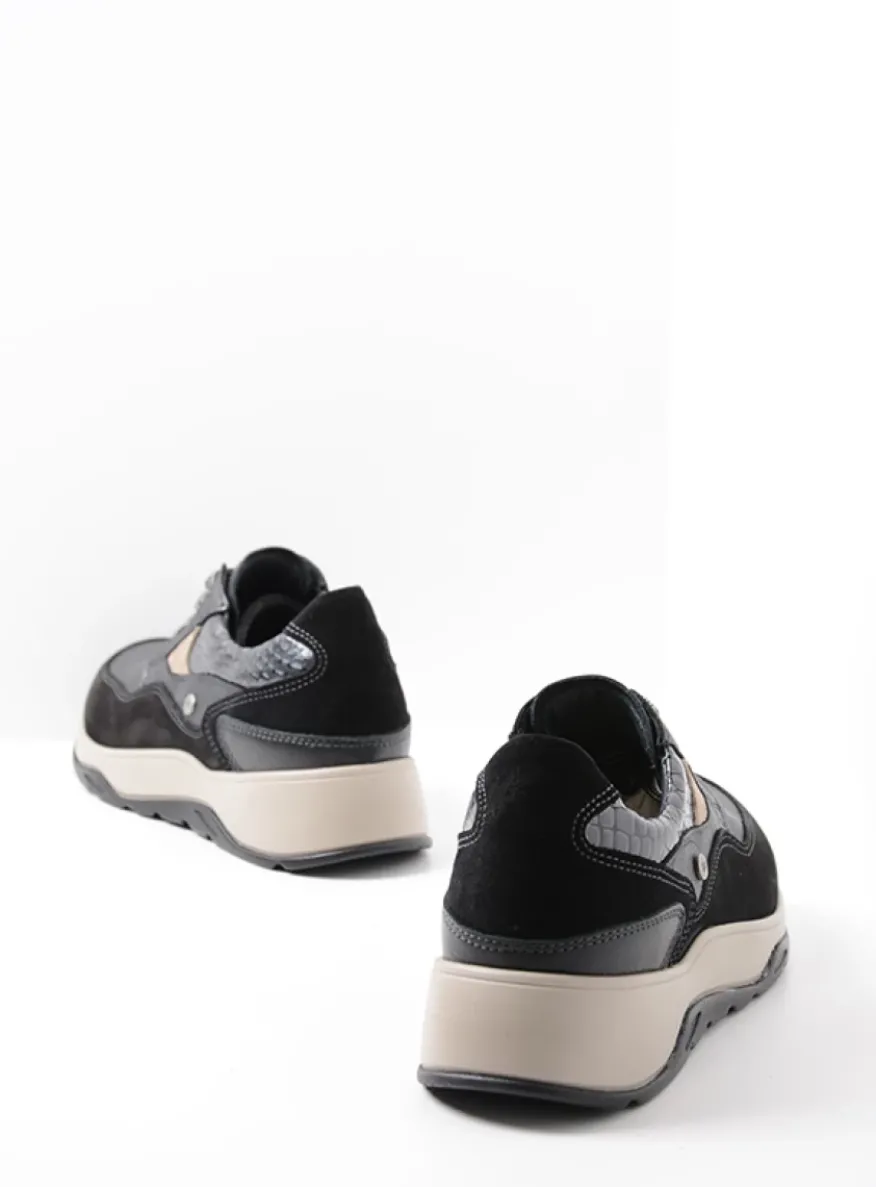 Sappho - zwart combi leer