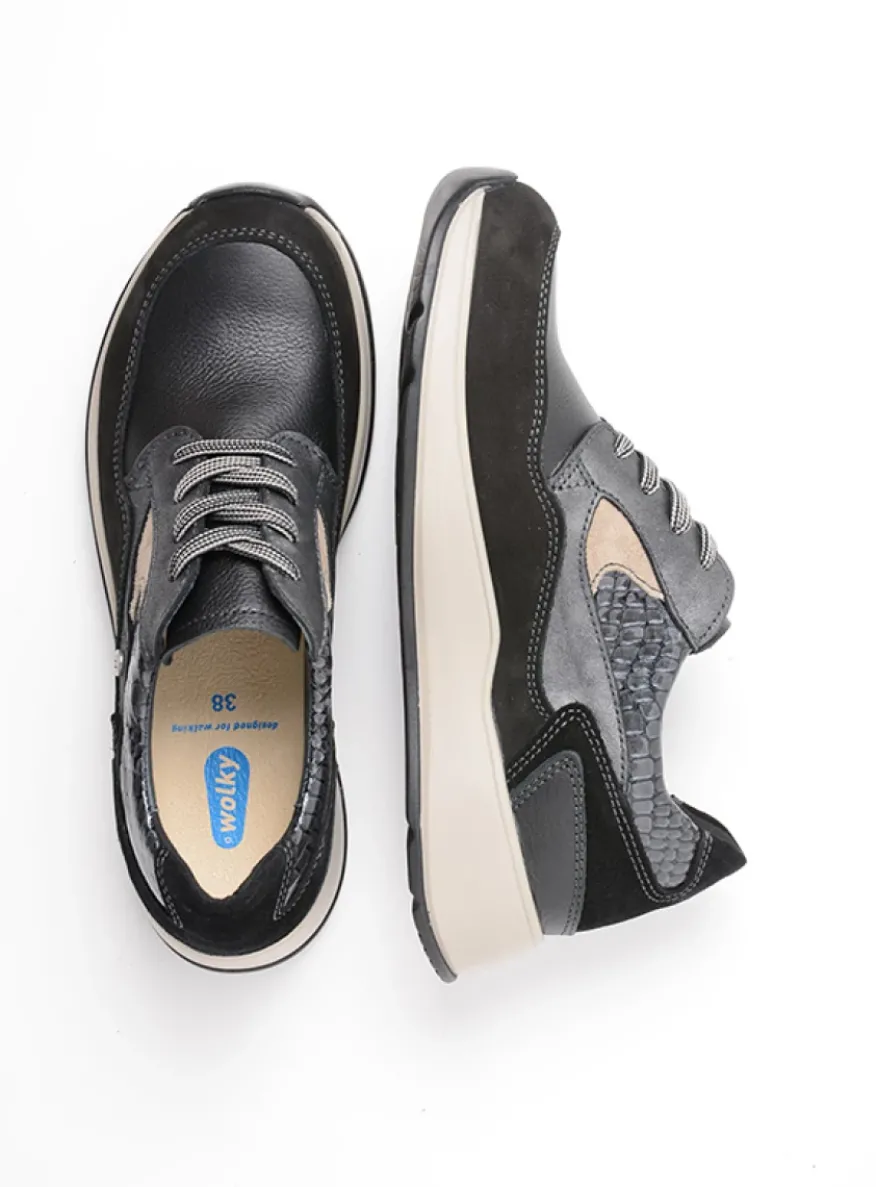 Sappho - zwart combi leer