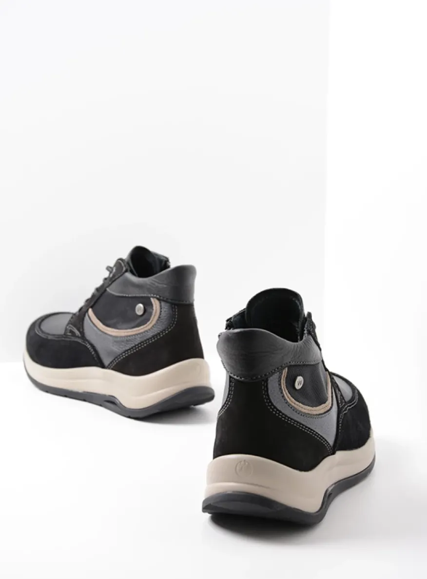 Scone - zwart combi leer