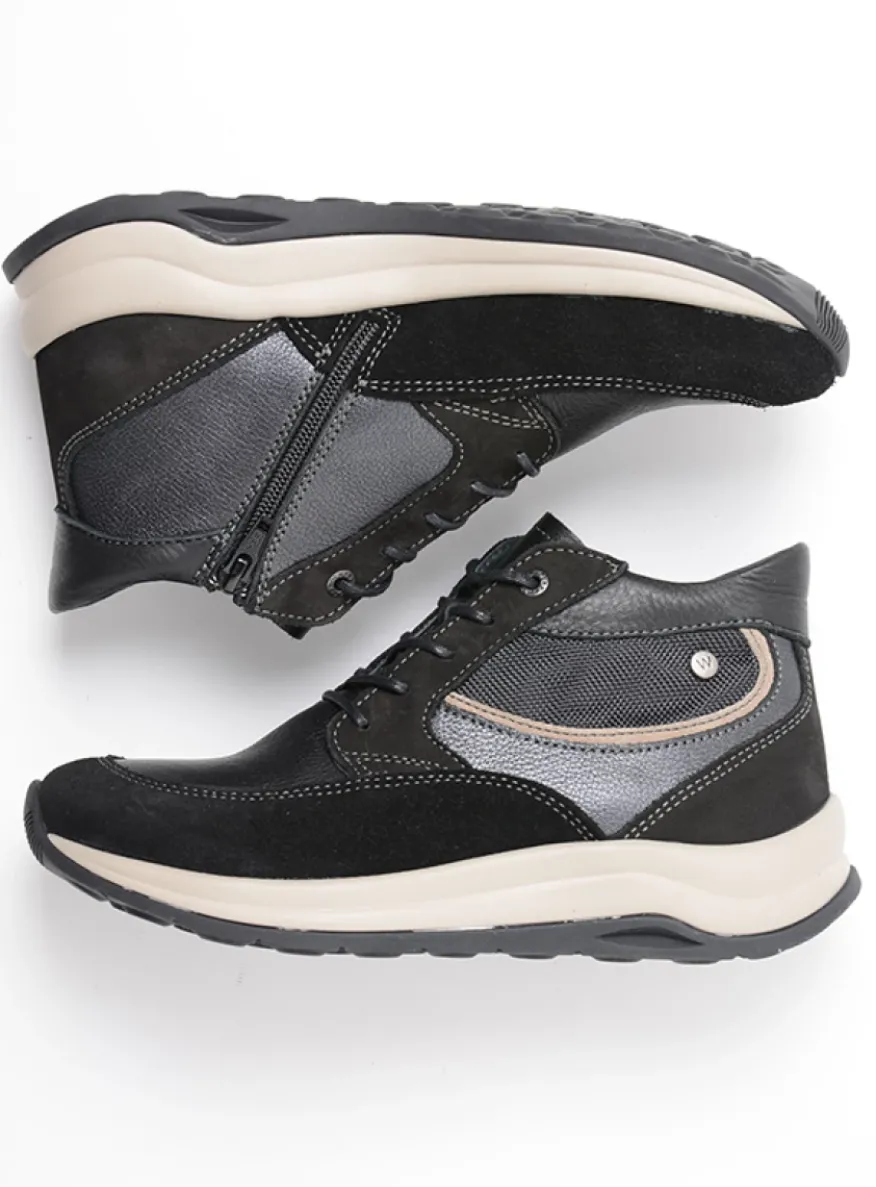 Scone - zwart combi leer