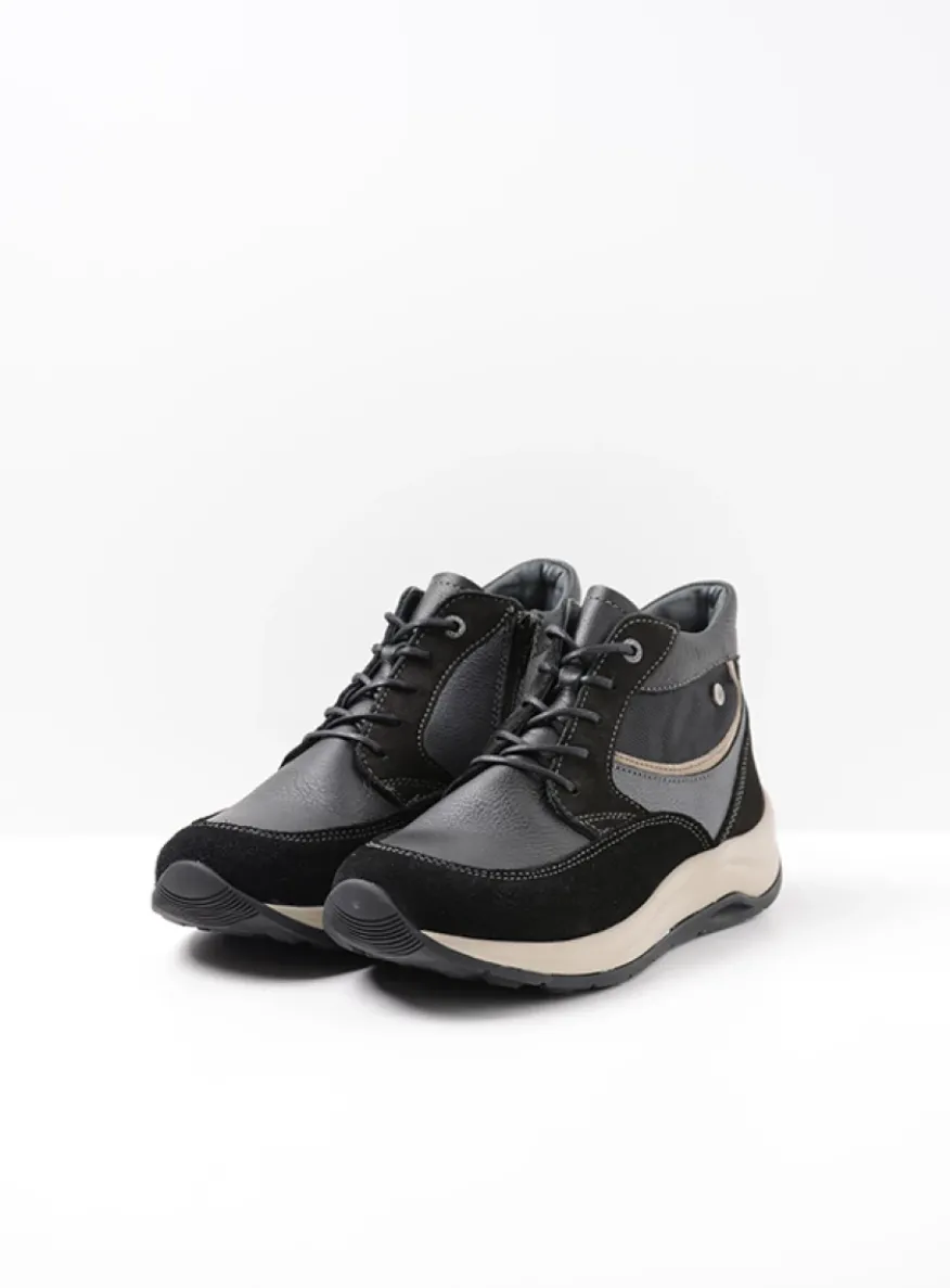 Scone WR - zwart combi leer