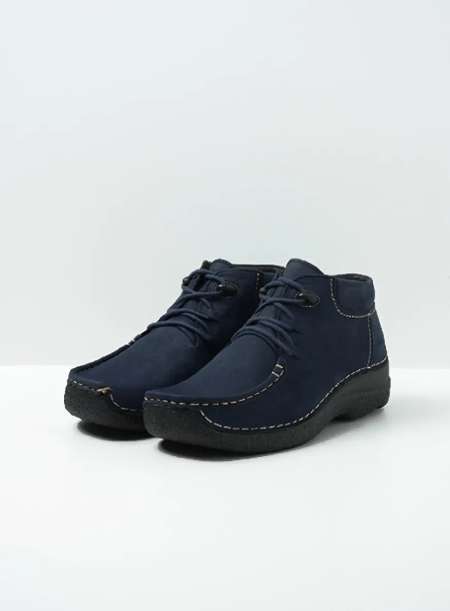 Seamy Moc - blauw nubuck