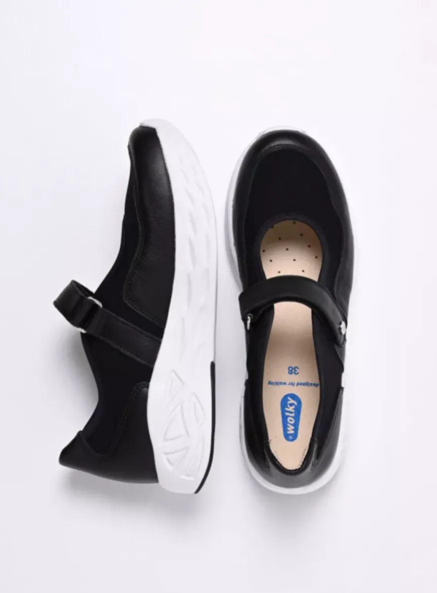 Spring S2F - zwart combi stretch leer