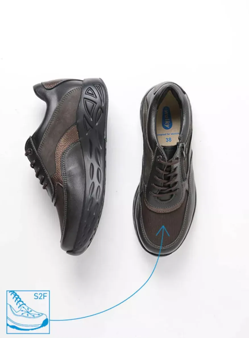 Vitality S2F - asfalt combi stretch leer