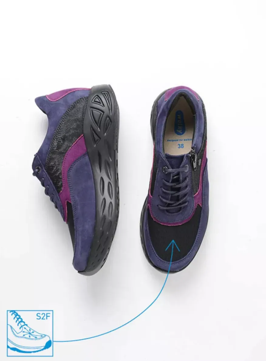 Vitality S2F - paars combi stretch leer