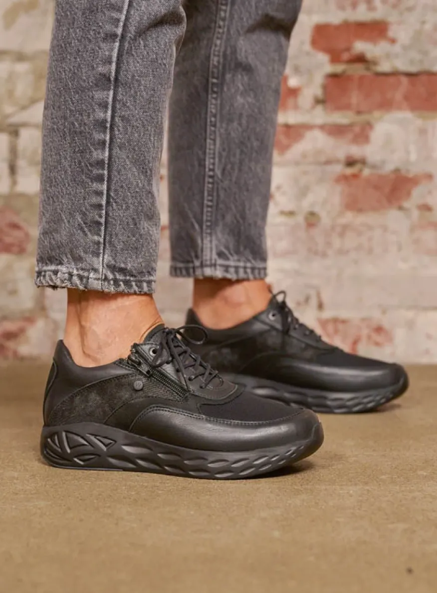 Vitality S2F - zwart combi stretchleer