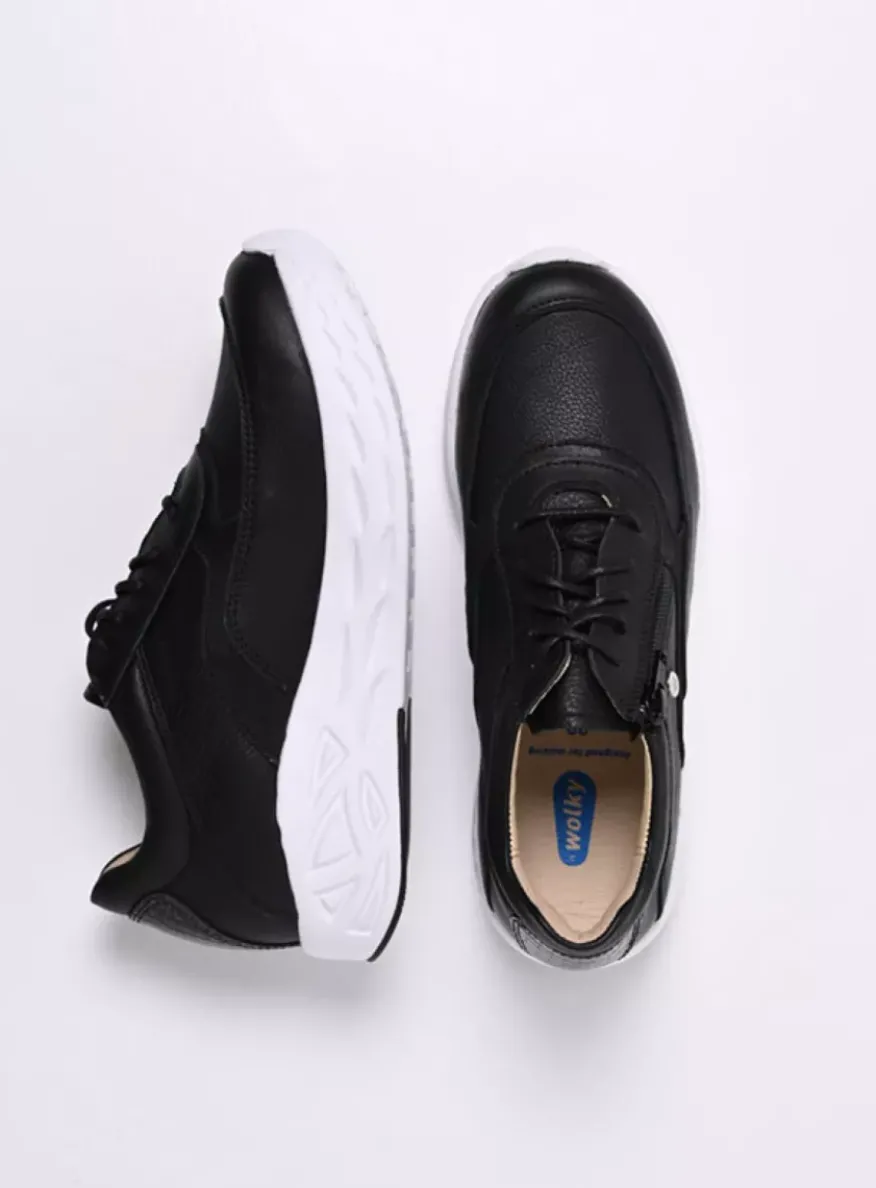 Vitality S2F - zwart/wit combi stretch leer