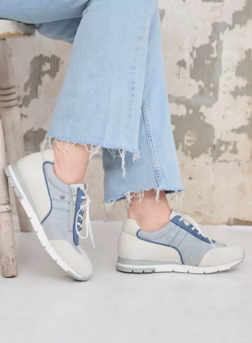 Yell XW - gebroken wit/denim leer